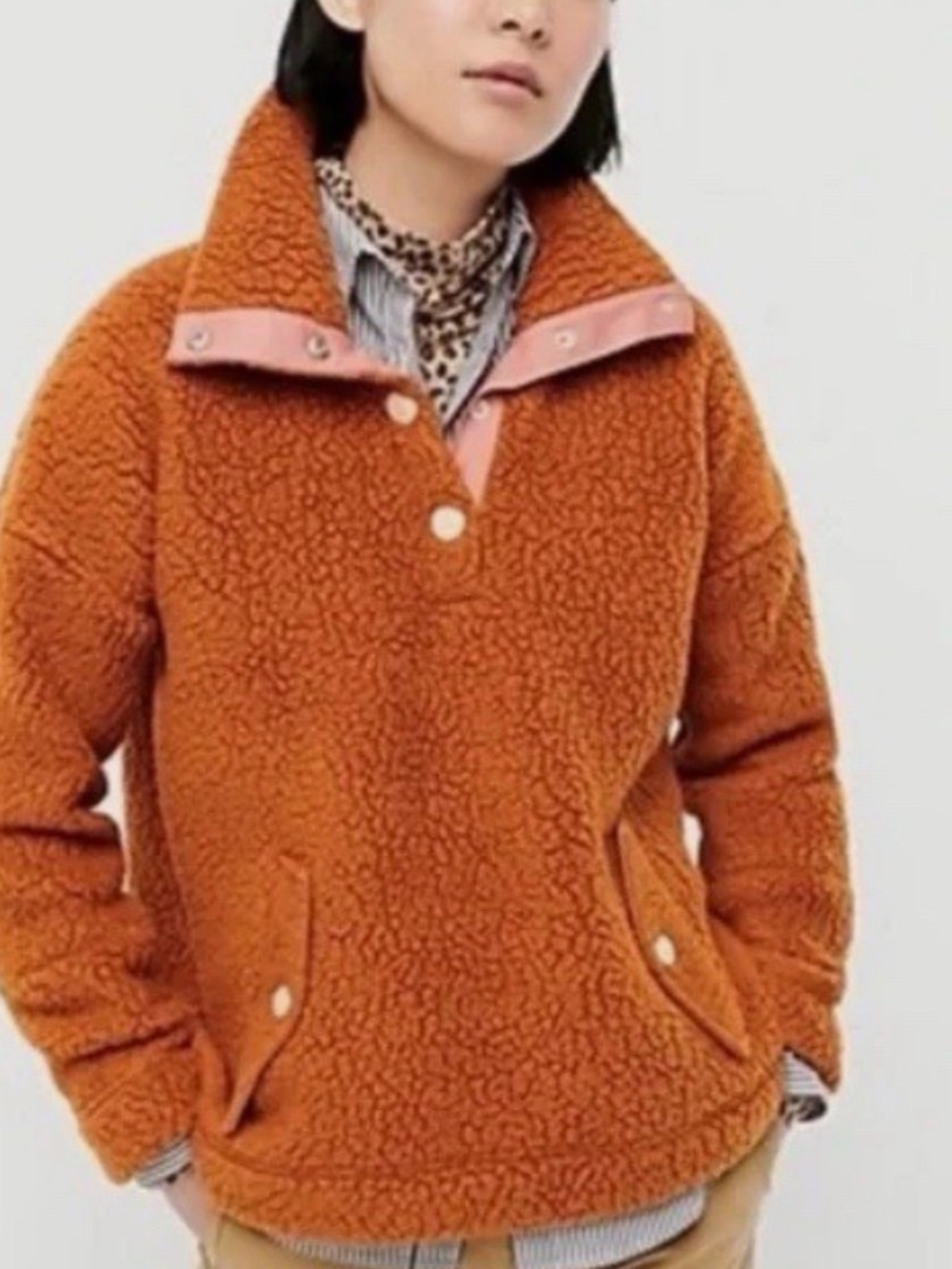 JCrew snap collar Sherpa